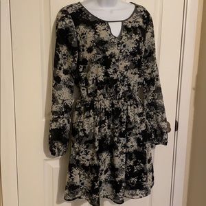 Black, Cream, & Blue Floral Dress